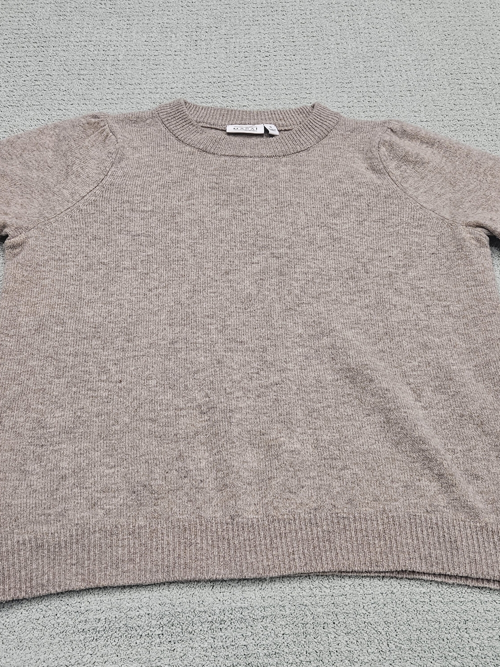 MASAI Women's Crewneck Sweater - Taupe Heather 100% Wool